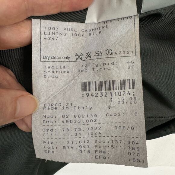 Giorgio Armani Classico Borgo 21 Womens Gray Cashmere Blazer Jacket 46 US 10 - Picture 11 of 11